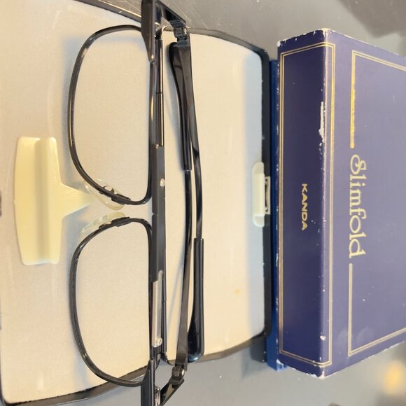 NEW SlimFold Kanda of Japan Folding Eyeglasses w/ Case in BLACK - Picture 8 of 10